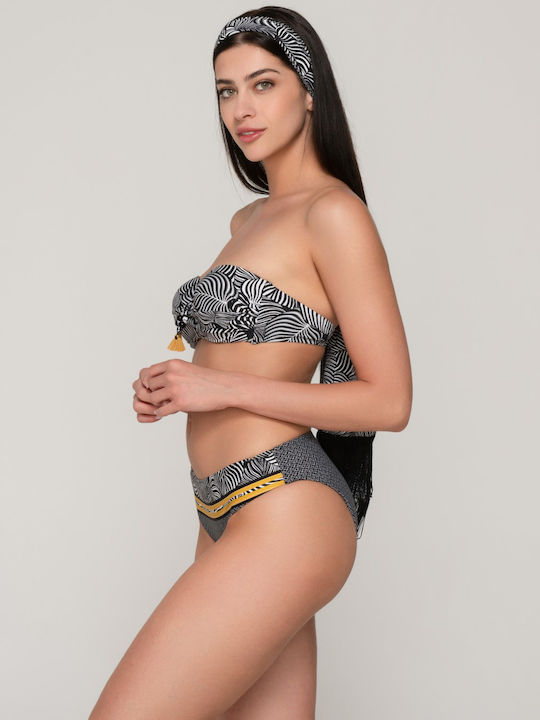 Strapless Bikini Top Animal Print Zebra