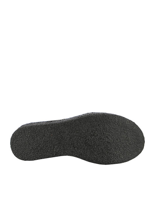 Women's Leather Platform Shoes Black