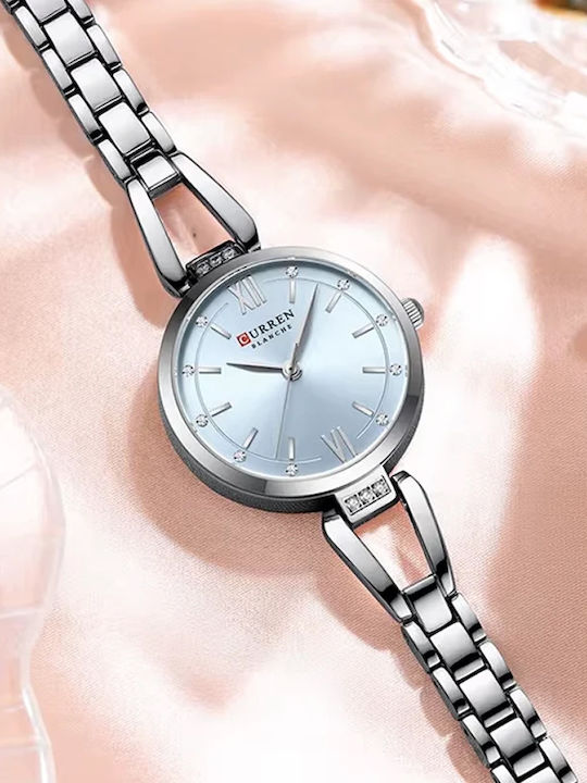 Curren Дамски Часовник 30mm Кварцов със Сребриста Метална Верижка