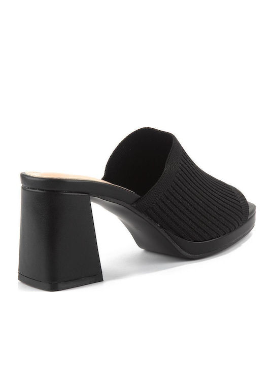 Mules with High Heel in Black Color