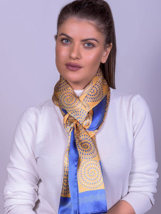 Kalfas Luxury Silk Γυναικείο Μεταξωτό Φουλάρι Μπλε Kalfas Luxury Silk Γυναικείο Μεταξωτό Φουλάρι Μπλε