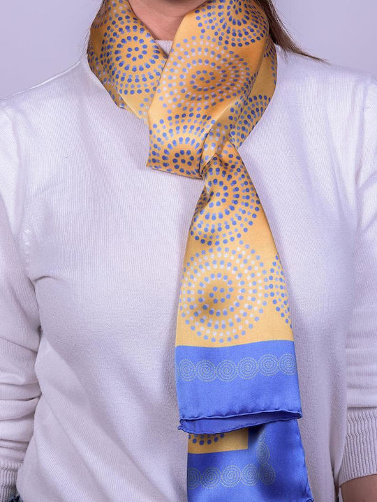 Kalfas Luxury Silk Women's Silk Scarf Blue