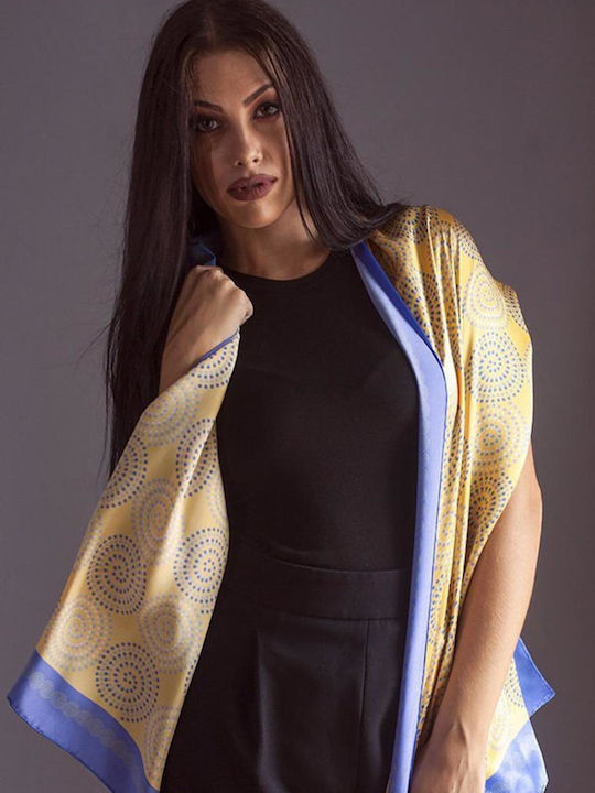 Kalfas Luxury Silk Women's Silk Scarf Blue