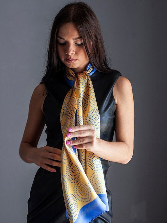 Kalfas Luxury Silk Women's Silk Scarf Blue