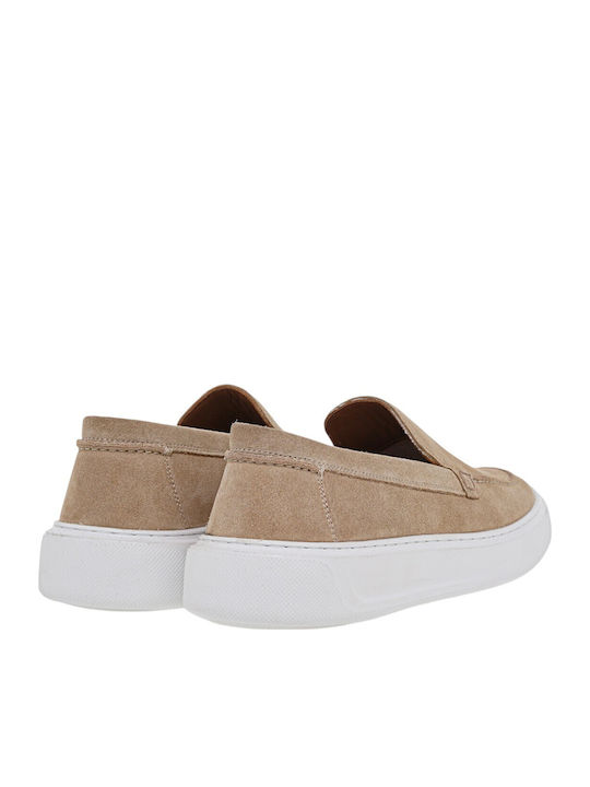 Suede Ανδρικά Loafers σε Μπεζ Χρώμα