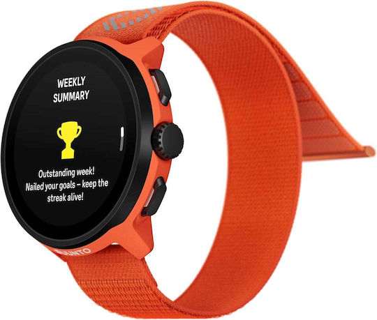 Suunto Run Stainless Steel 46mm Smartwatch with Heart Rate Monitor (Coral Orange)