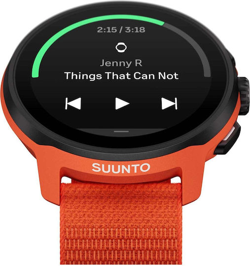 Suunto Run Stainless Steel 46mm Smartwatch with Heart Rate Monitor (Coral Orange)