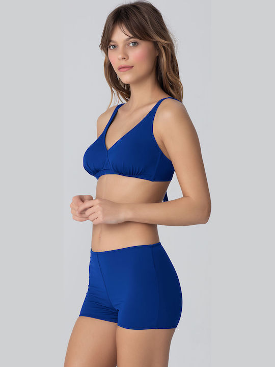 Underwire Bikini Set Top & Shorts Bottom Royal Blue