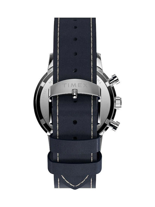 Timex Men's Watch Battery with Blue Leather Strap