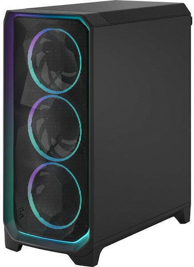 Fractal Design Meshify 3 Ambience Pro RGB Light Tint Gaming Midi Tower Κουτί Υπολογιστή με Πλαϊνό Παράθυρο Μαύρο