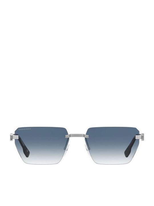 Dsquared2 Men's Sunglasses with Silver Metal Frame and Blue Mirror Lens D20102/S010/08