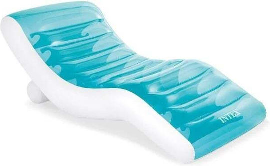 Șezlong Gonflabil Intex pentru Apă sau Plajă 1.9x0.99 M Alb-Albastru