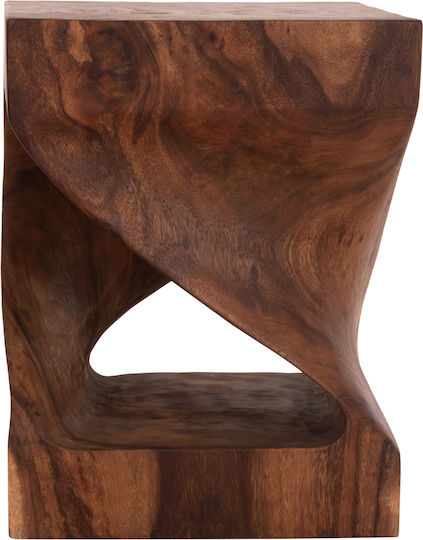 Hocker Für das Wohnzimmer Hölzernes Gebo Dark Natural 35x35x45cm