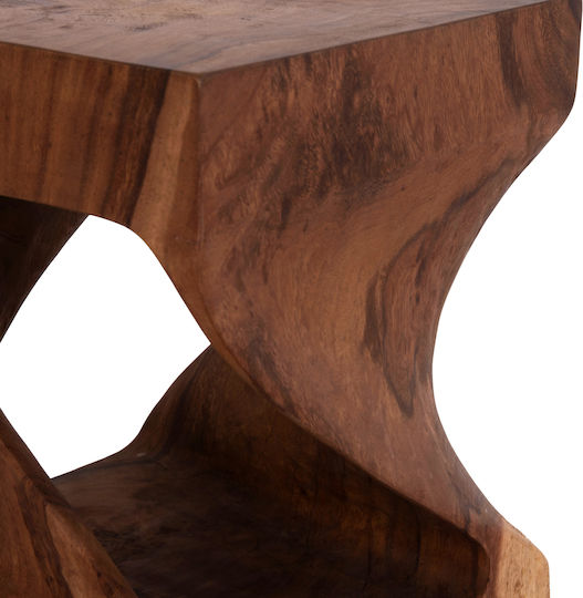 Hocker Für das Wohnzimmer Hölzernes Gebo Dark Natural 35x35x45cm