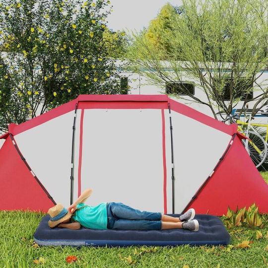 Saltea de Camping Gonflabilă cu Pompa Manuală Inclusă Pvc Albastru Marin 191x73x22 Cm