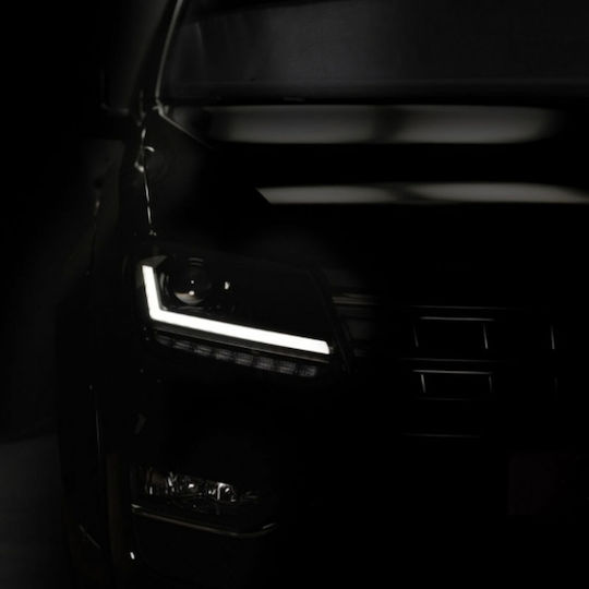 Μπροστινά Φανάρια Set Vw Amarok 2010+ Drl Full Led Halogen Version Μαύρα Ledhl107-bk Rhd Δεξιοτίμονα Osram Ledriving