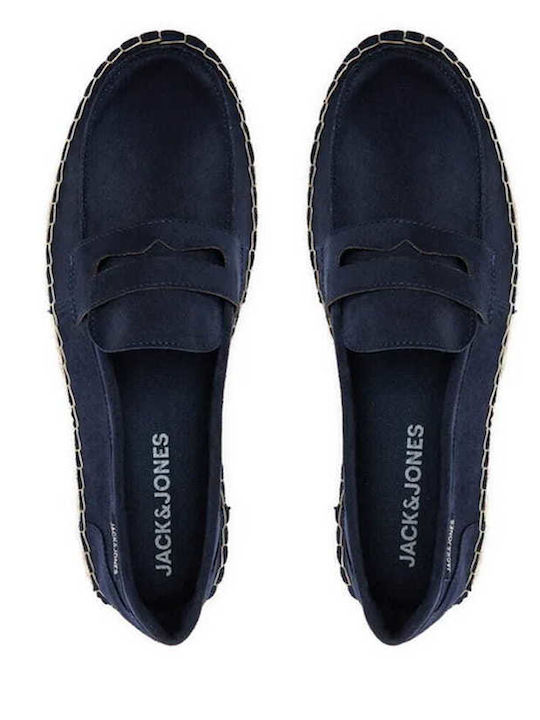 Suede Men's Espadrilles in Blue Color