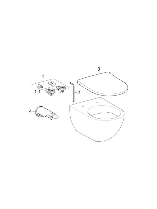 Geberit Acanto Wall-Mounted Toilet with Cover Soft Close White