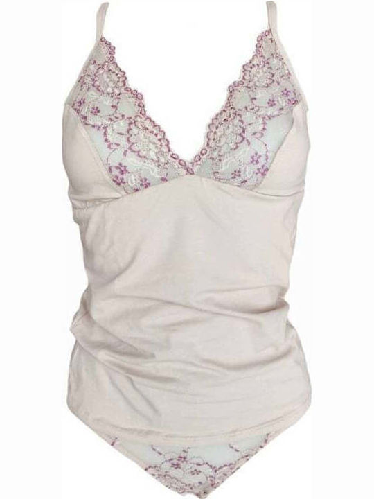 Magic Σετ Εσωρούχων Φανελάκι με Slip Beige