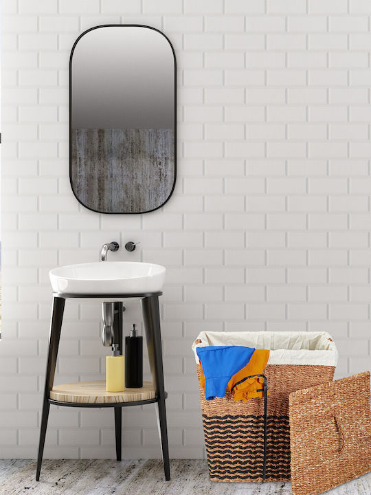 Relaxdays Καλάθι Απλύτων Ψάθινο 87lt με Καπάκι 50x50x40cm Καφέ