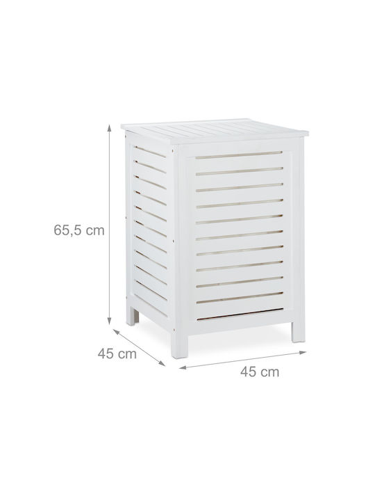 Relaxdays Coș De Rufe Din Lemn 86lt Cu Capac Verde