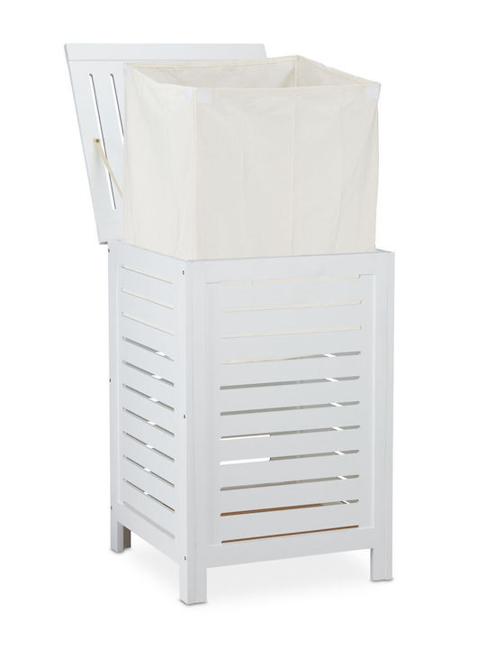 Relaxdays Coș De Rufe Din Lemn 86lt Cu Capac Verde