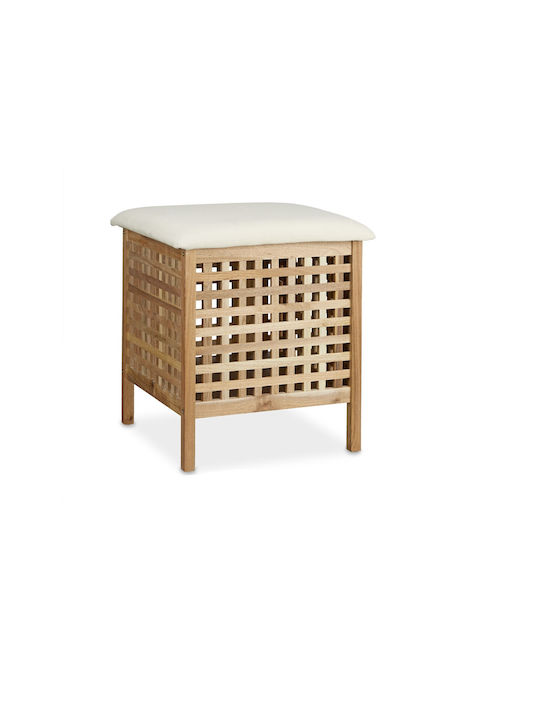Relaxdays Wooden Laundry Basket 52L 49x49x52cm Brown Relaxdays Wooden Laundry Basket 52L 49x49x52cm Brown