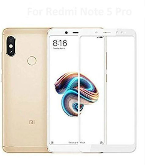 5D Full Glue Full Face Tempered Glass White (Redmi Note 5)