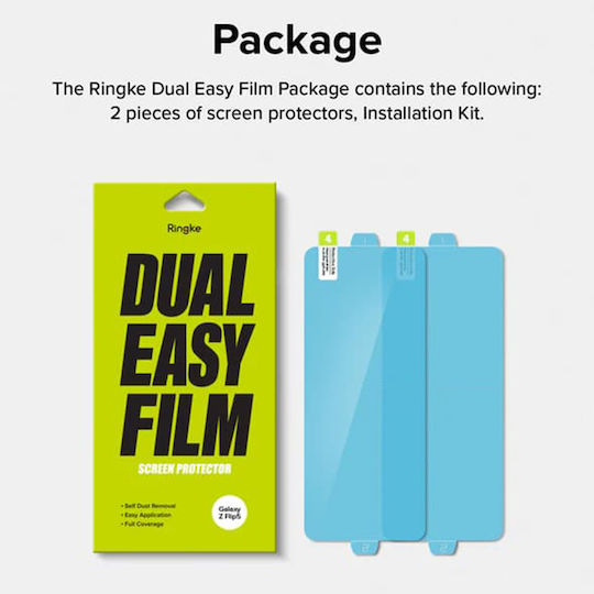 Ringke Protective Foil Dual Easy Vollflächig gehärtetes Glas 2Stück (Samsung Galaxy Z Flip4 / Flip5)