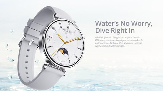 Riversong Glow Smartwatch mit Pulsmesser (Silber)
