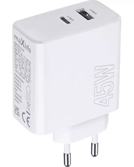 Maxlife Incarcător Fără Cablu 45W Livrarea Energiei Alb