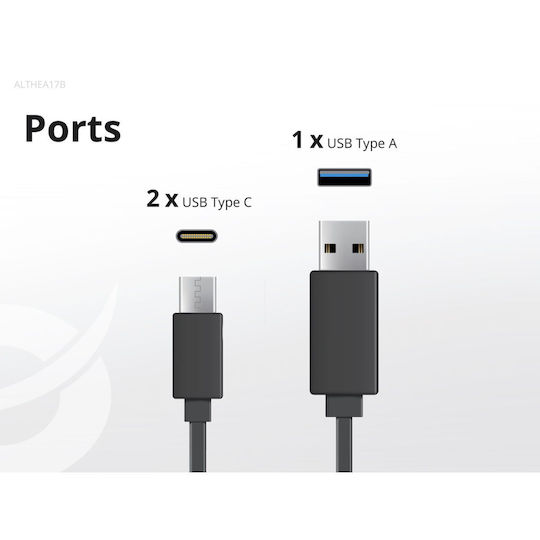 Conceptronic Φορτιστής με Θύρα USB-A και 2 Θύρες USB-C και Καλώδιο USB-C - USB-C 67W Power Delivery Μαύρος (ALTHEA17B)