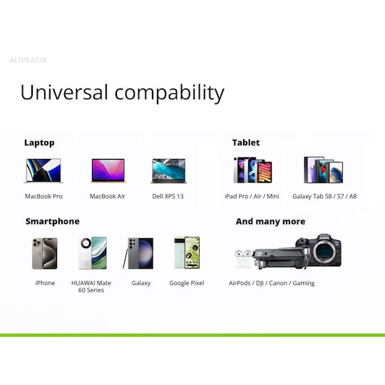 Conceptronic Φορτιστής με Θύρα USB-A και 2 Θύρες USB-C και Καλώδιο USB-C - USB-C 67W Power Delivery Μαύρος (ALTHEA17B)
