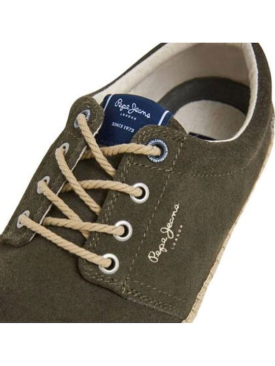 Tourist Leder Herren Espadrilles in Grün Farbe