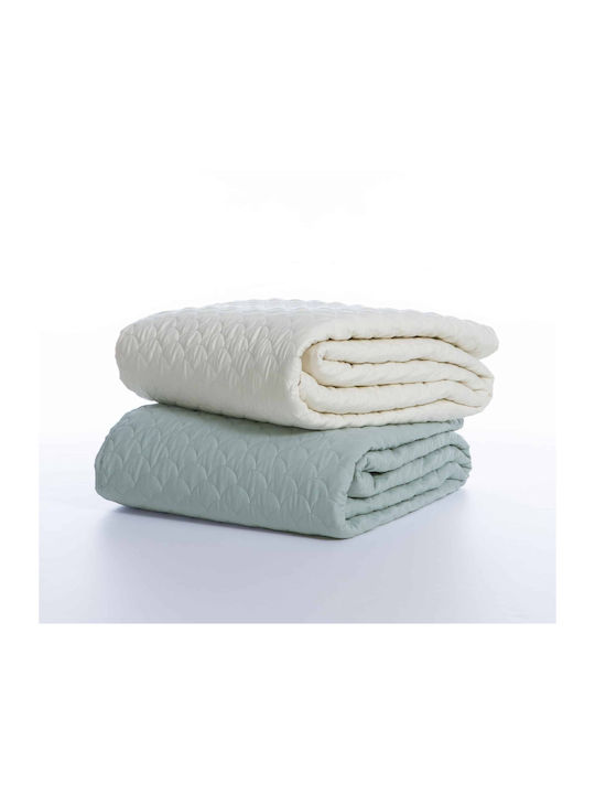 Nef-Nef Homeware Scofield Κουβερλί Ημίδιπλο Microfiber Ecru 180x240cm