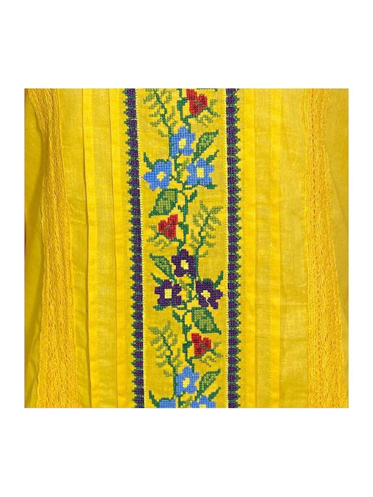 Pulover Damă Floral Galben
