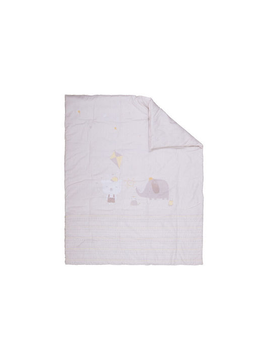 Nef-Nef Homeware HAPPY DAYS Βρεφικό Κουβερλί Βαμβακερό Εκρού 110x140cm