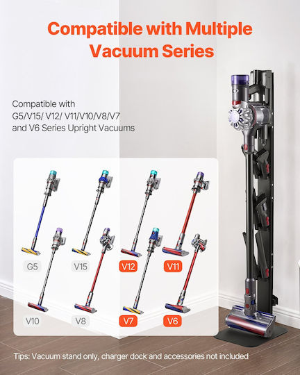 Βάση Σκούπας Vevor Σταθερή Βάση Αποθήκευσης Dyson Multi-models Μαύρη