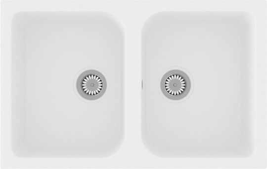 vidaXL 147084 Ένθετος από Συνθετικό Γρανίτη Μ76xΠ48cm Λευκός