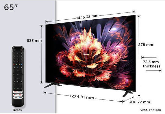 TCL Smart Τηλεόραση 65" 4K UHD LED V6C HDR (2025) 65V6C