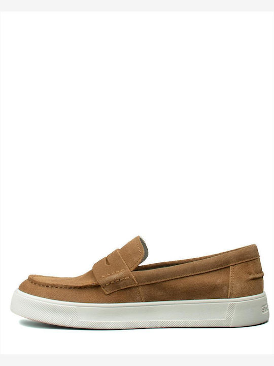 Velour Ανδρικά Loafers σε Καφέ Χρώμα