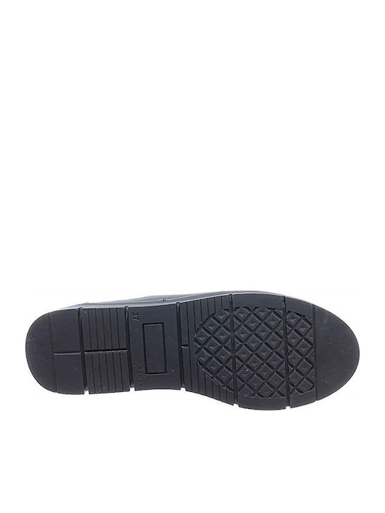 Leder Damen Mokassins in Schwarz Farbe