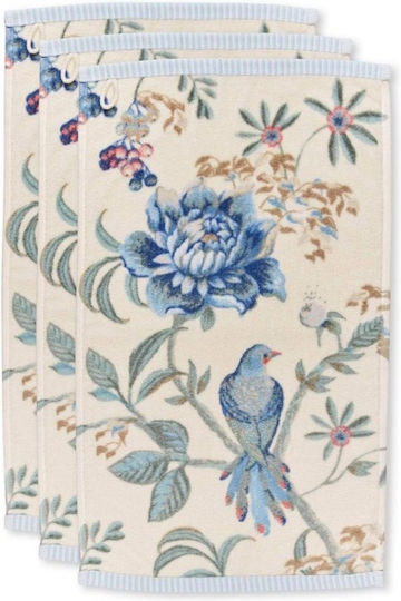 PiP Studio Πετσέτα Χεριών Secret Garden 30x50εκ. Λευκό & Μπλε