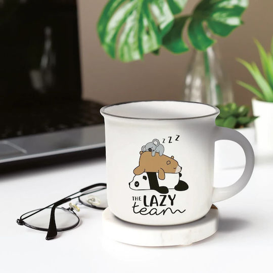Legami Milano The Lazy Team Becher aus Porzellan Weiß 350ml