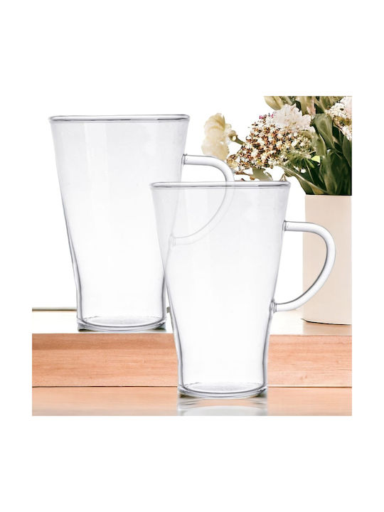 Termisil Κούπα Γυάλινη Διάφανη 400ml 2τμχ