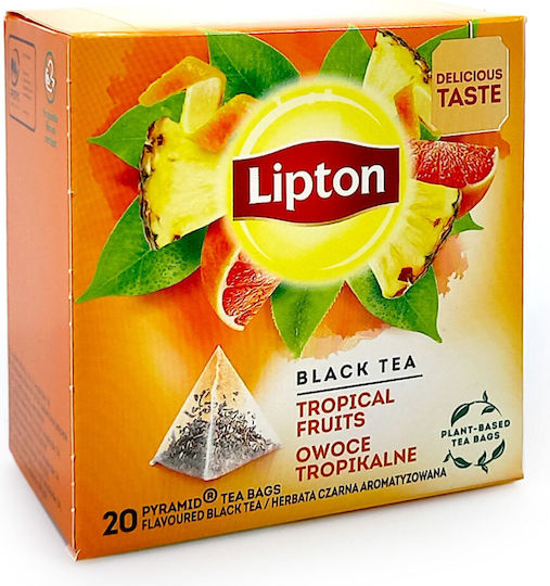 Lipton Μαύρο Τσάι 20 Φακελάκια 36gr με Άρωμα Tropical Fruit