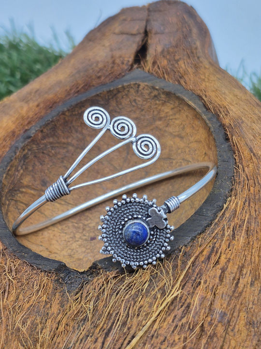 Women's Silver-Plated Lapis Lazuli Bracelet – Adjustable Boho Jewelry Inspiration & Inner Truth