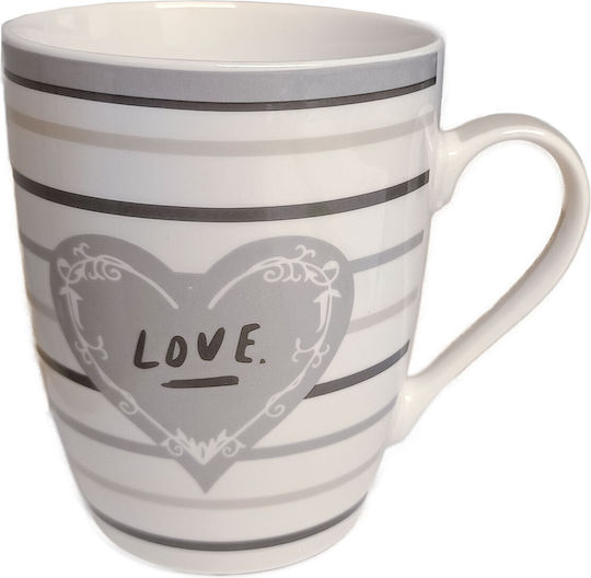 Max Home Porzellan Tasse in Verschiedene Designs Weiß 340ml (Verschiedene Designs) JO00900833K