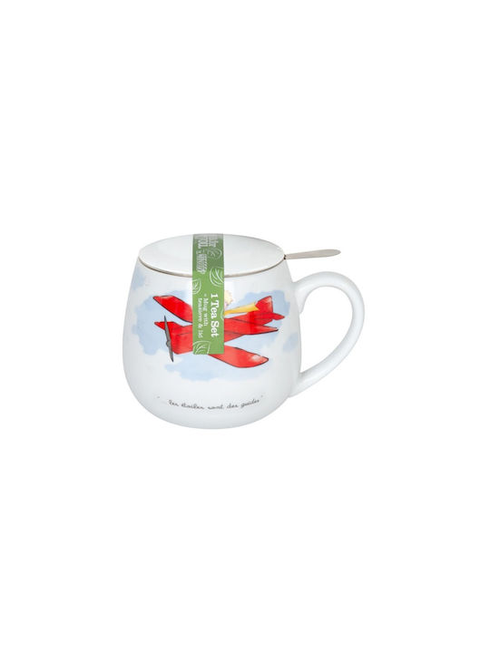 Konitz Mug from Porcelain with Lid White 420ml