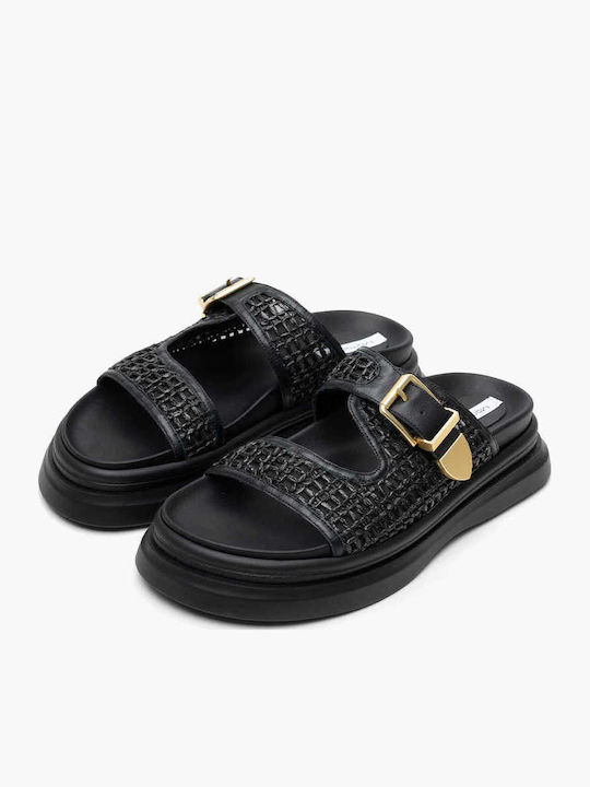 Women's Flat Sandals Flatforms in Black Color